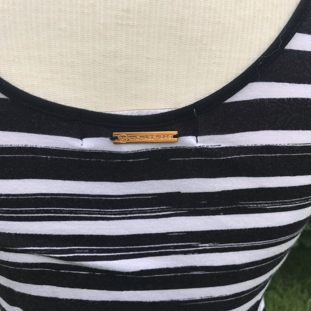 Michael Kors Striped Maxi Dress Blk/White - Picture 3 of 8